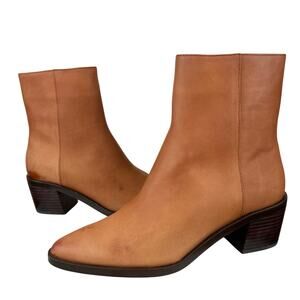Madewell The Darcy Almond Toe Ankle Boots in Brown Leather (Sz 8.5)